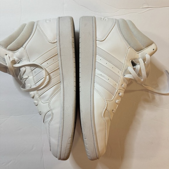 ADIDAS Hoops Mid Classic Shoes Triple White Sneakers Mens Size US 12 *No Insoles - Picture 7 of 12